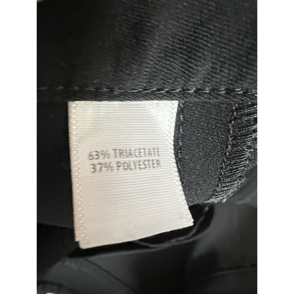 St John Caviar Diana Pants Womens Black Crepe High Rise Straight Trouser Size 12 - Picture 10 of 13